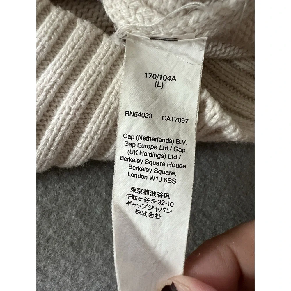 Gap Women's Large‎ Honeycomb Crew Neck Sweater Ivory Frost